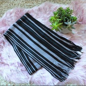 NWOT Stripped Grey, Black, and Teal Scarf